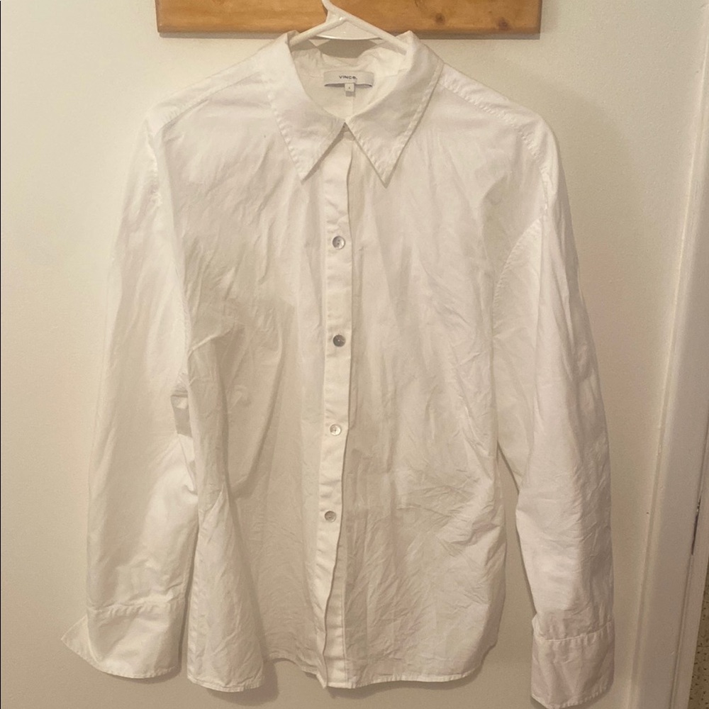Vince White Button Down Shirt Classic Top